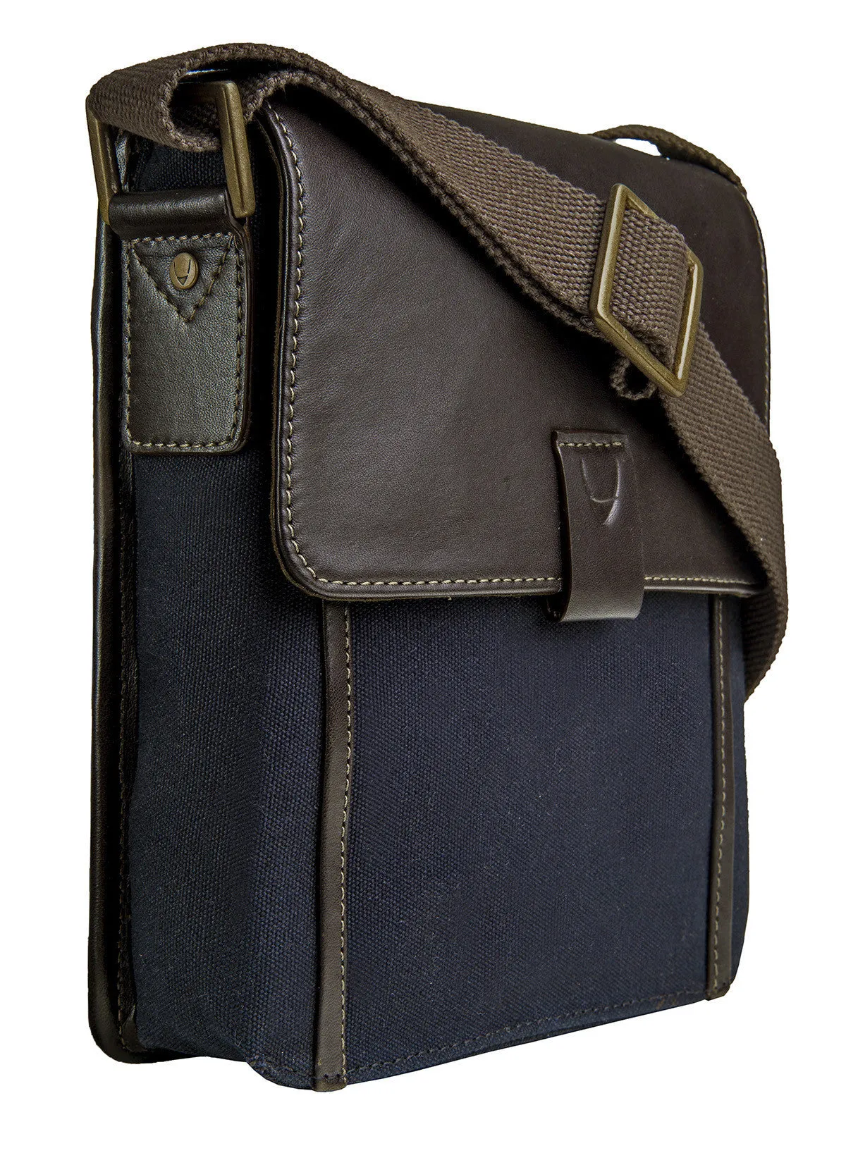 Aiden Genuine Leather and Canvas Mini Crossbody Men/Women Messenger Bag/Travel Bag / 10.5" iPad Bag