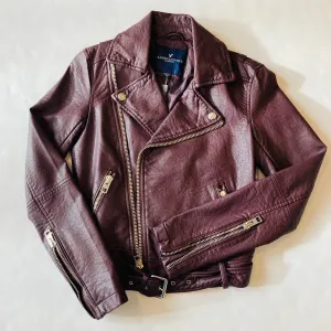 AMERICAN EAGLE Faux Leather Belted Moto Jacket Extra Small NWT
