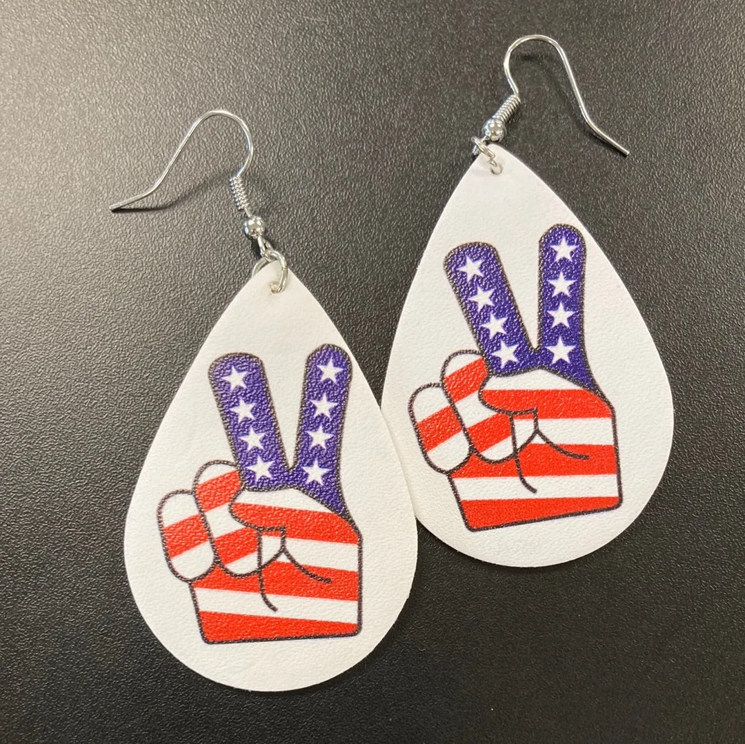 American Peace Faux Leather Earrings