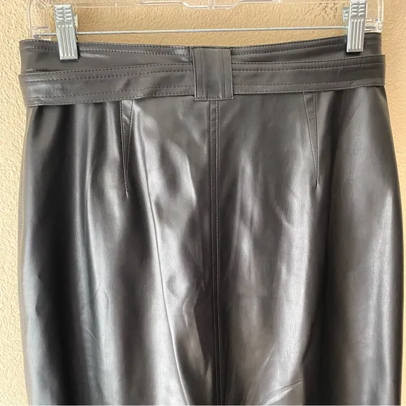 Anthropologie Bailey 44 Marceline Faux Leather A-Line Midi Skirt