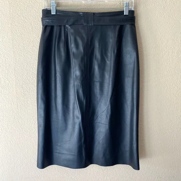 Anthropologie Bailey 44 Marceline Faux Leather A-Line Midi Skirt