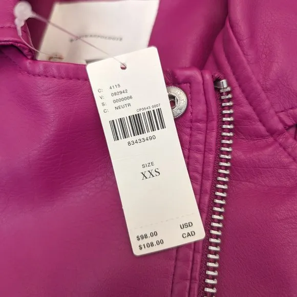 Anthropologie Faux Leather Moto Jacket