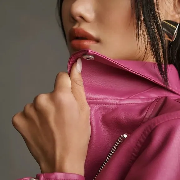 Anthropologie Faux Leather Moto Jacket