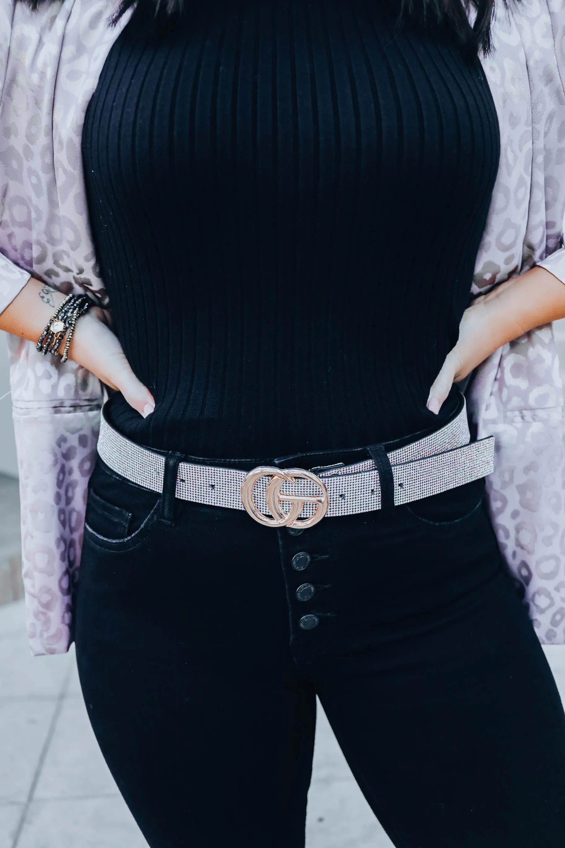 Ari Rhinestone Belt - AB