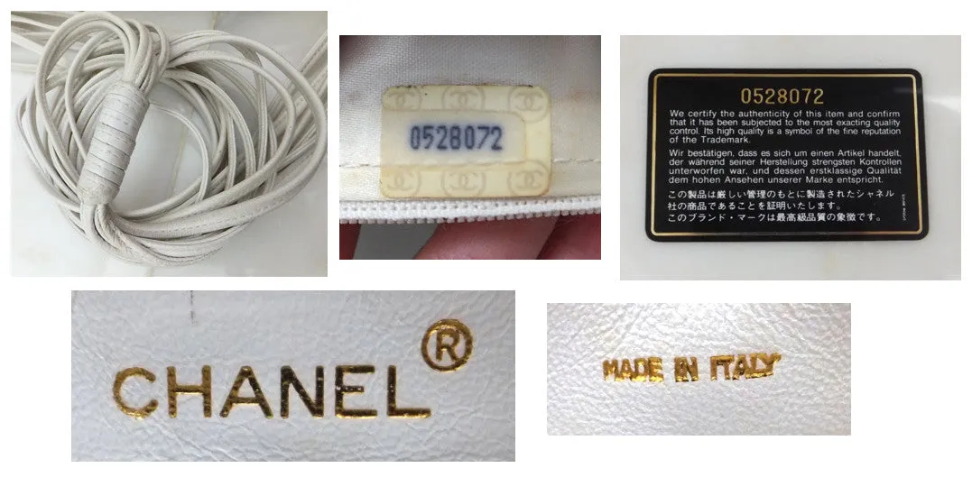 Authentic Chanel Vintage White Quilted Camera Style Handbag