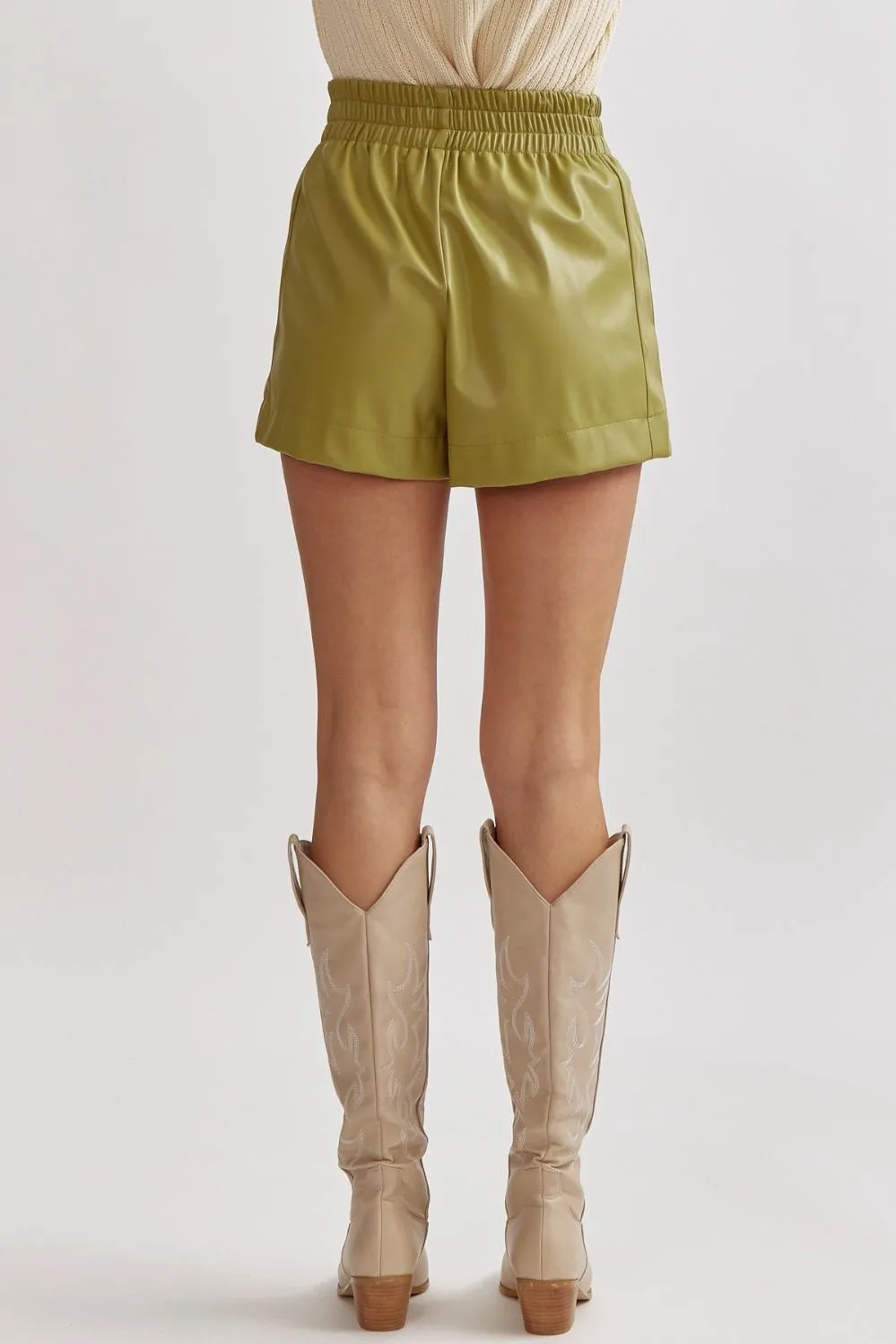 Avocado Faux Leather Shorts