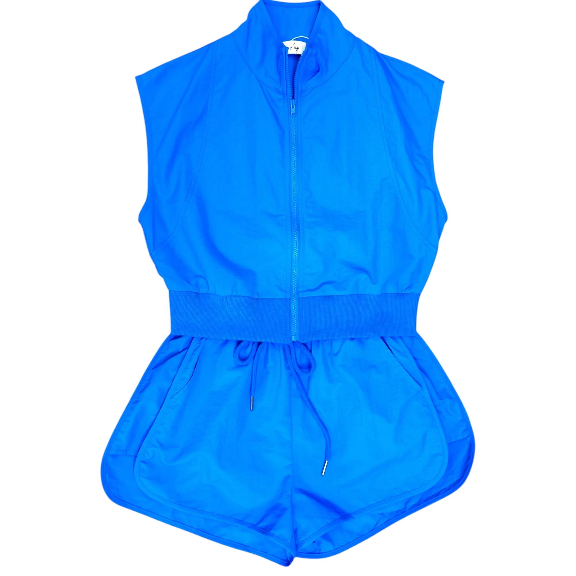 Back & Forth Crop Nylon Zip Up Vest