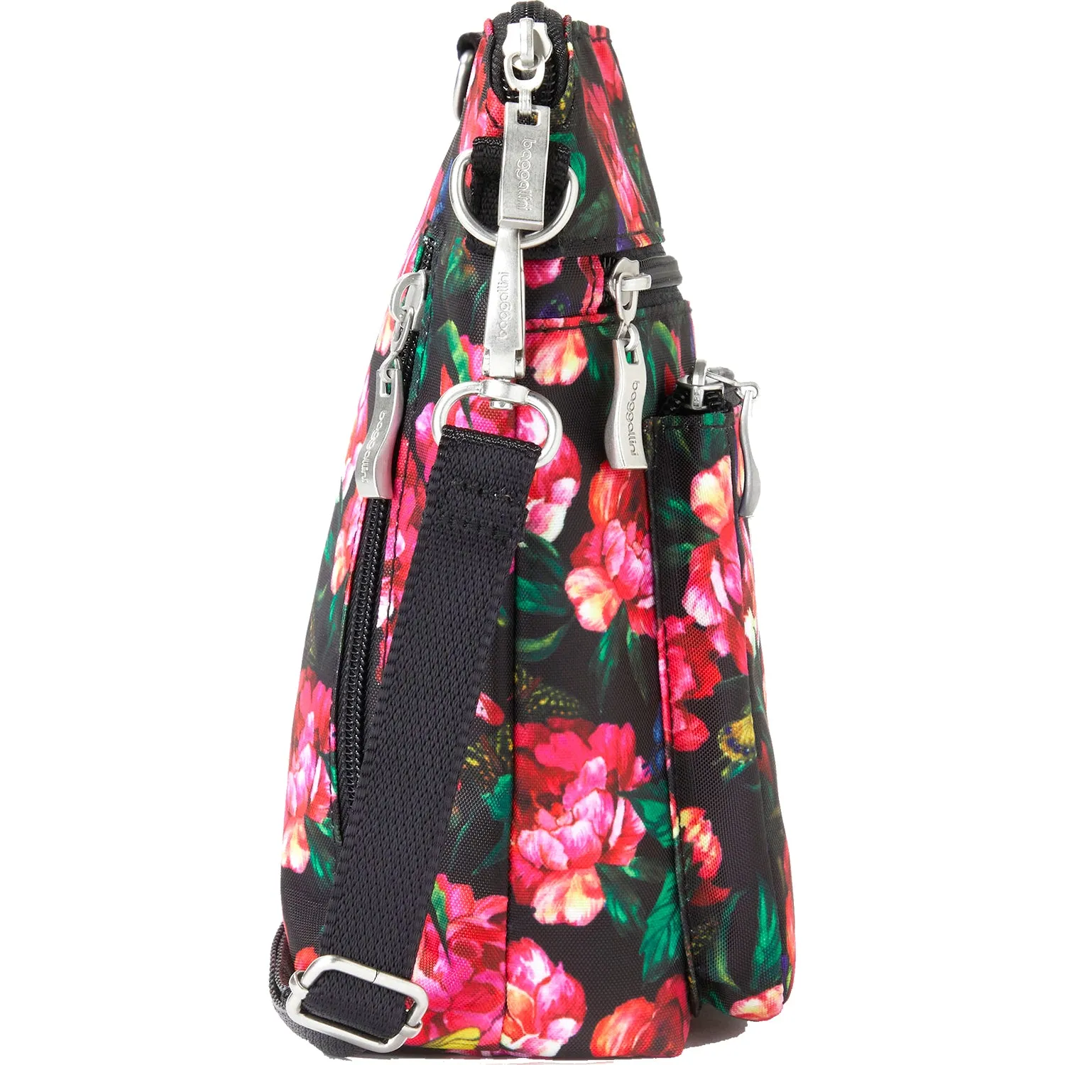 Baggallini Modern Pocket Crossbody Fuchsia Rose Nylon