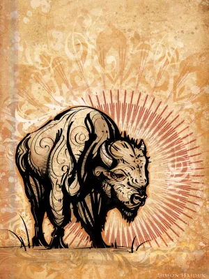 Bahaa Buffalo - Canvas Print - Sale
