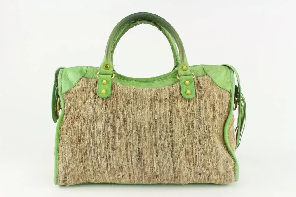 Balenciaga Green Classic City 2way Moto Bag 1130ba19