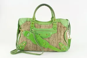Balenciaga Green Classic City 2way Moto Bag 1130ba19