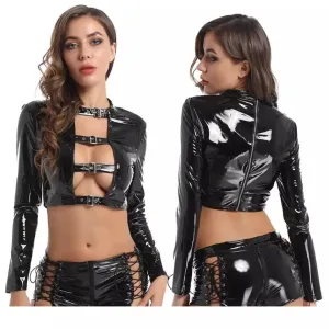 Bandage Hollow Out Bare Chest Crop Top Set