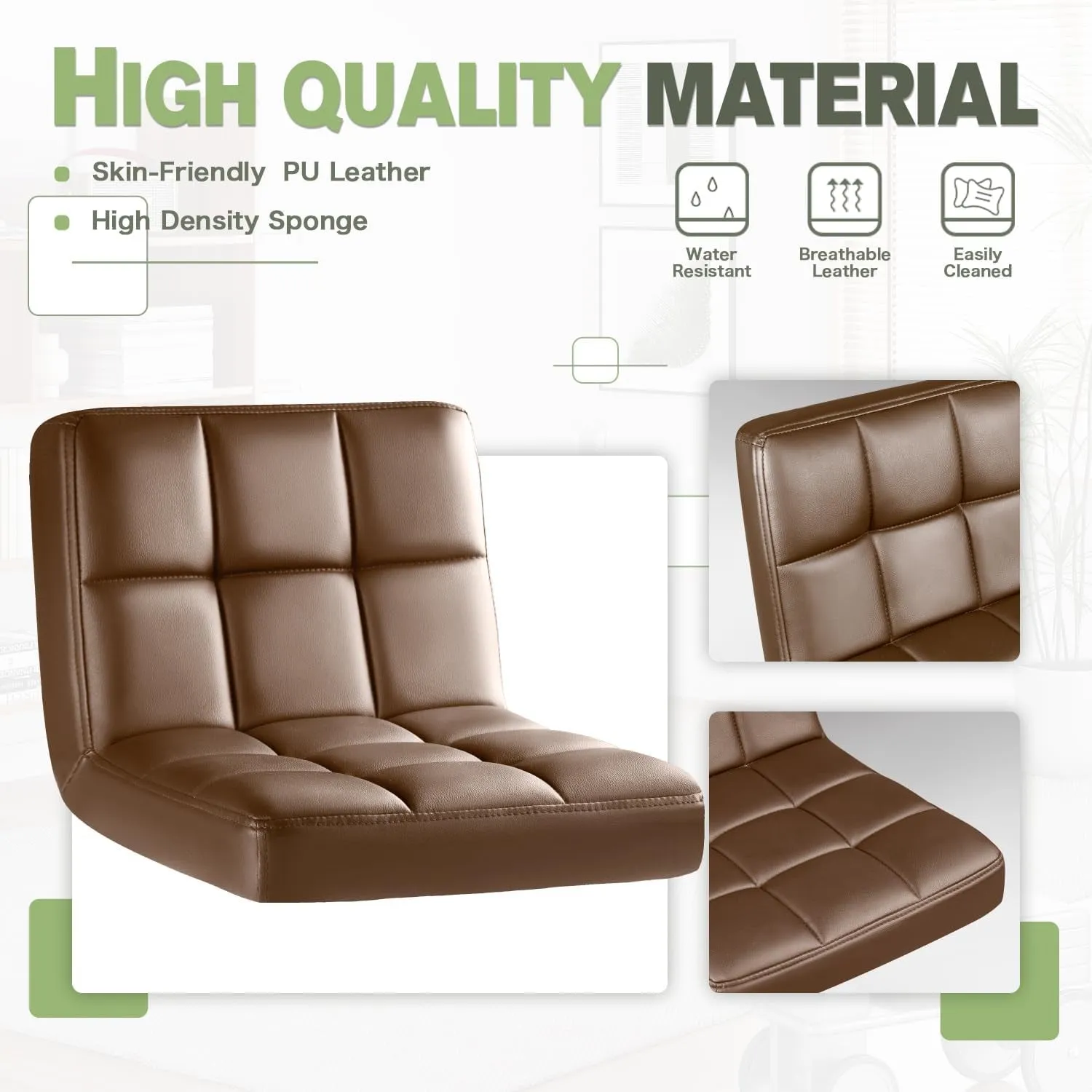 Bar Stools Modern Pu Leather Swivel Adjustable Hydraulic Bar Stool