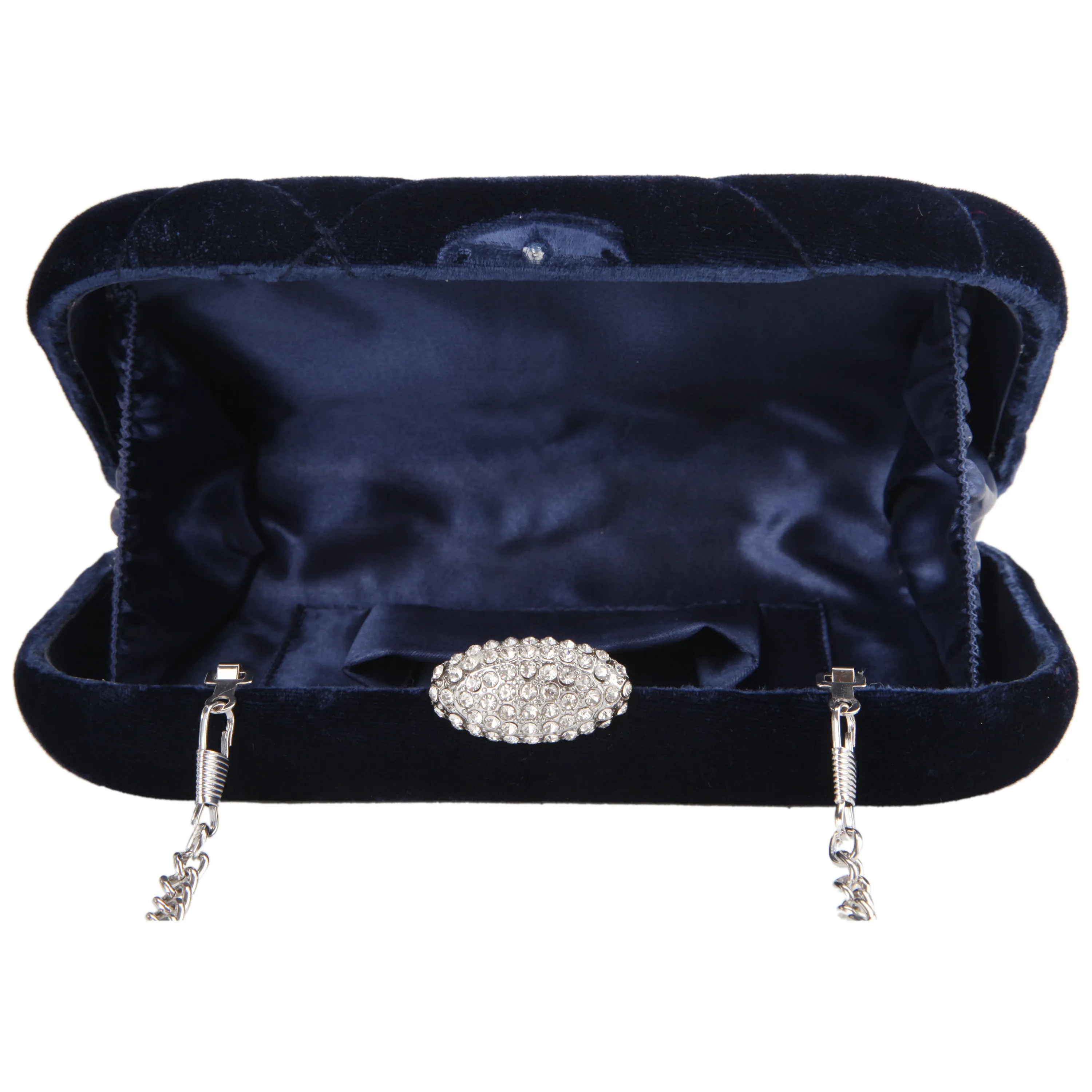 BARLOW-NAVY QUILTED VELVET