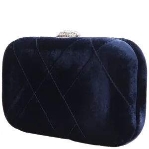 BARLOW-NAVY QUILTED VELVET