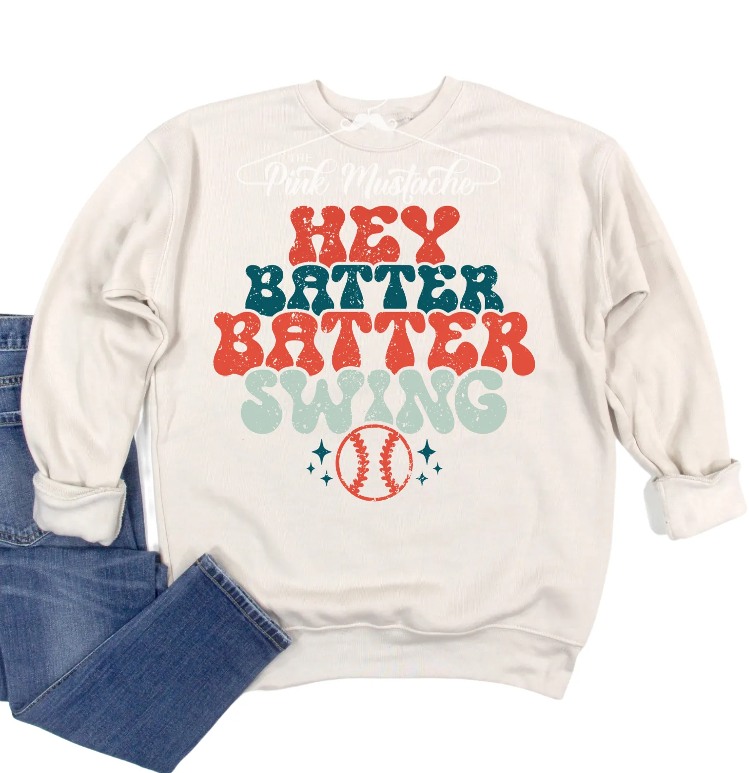 Bella Canvas Baseball Hey Batter Batter Swing Bella Canvas Sweatshirt