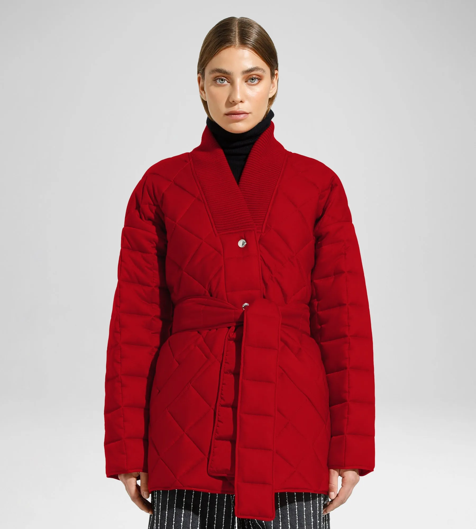 BELTED QUILTED JACKET