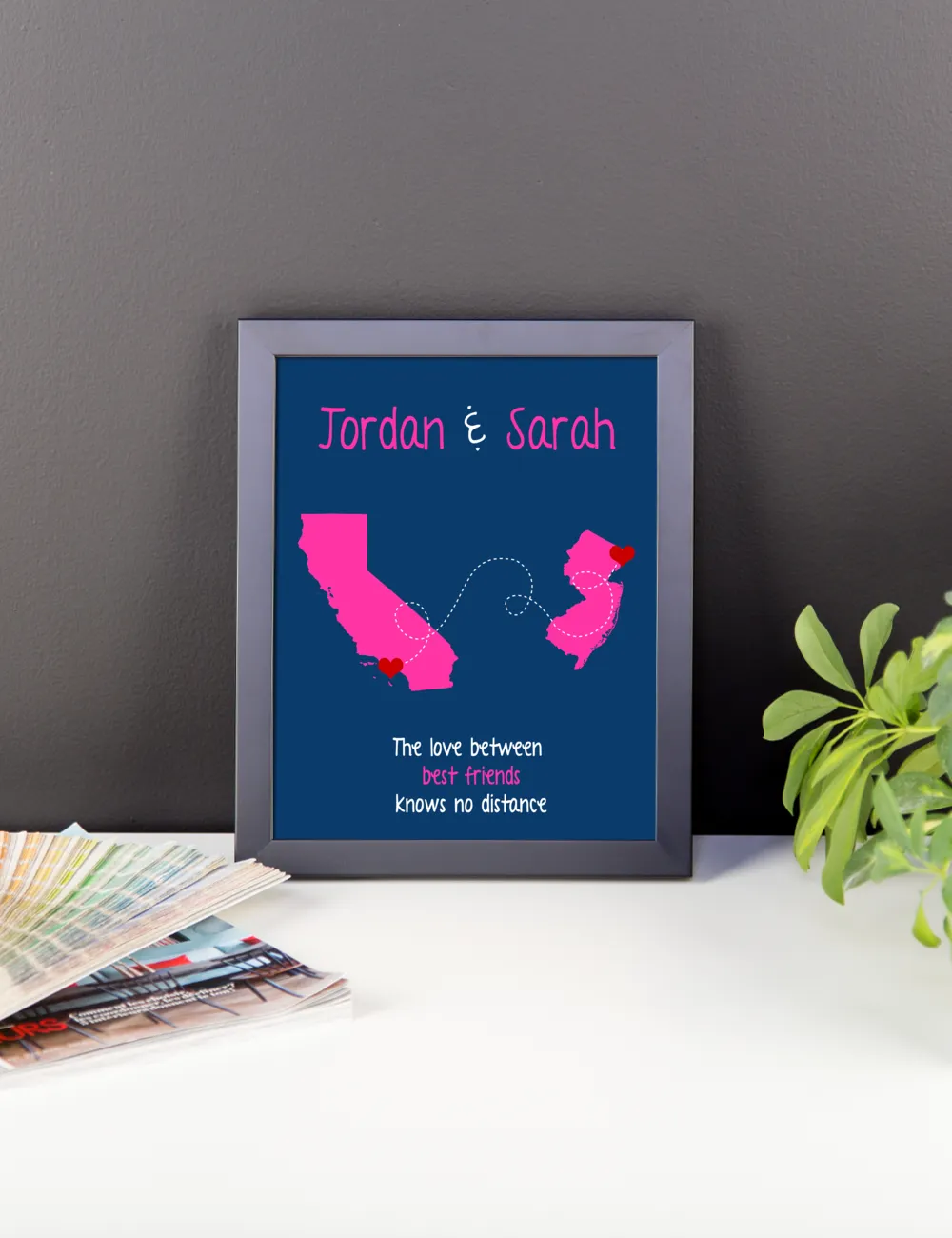 Best Friend Christmas Gift, Long Distance Relationship Map