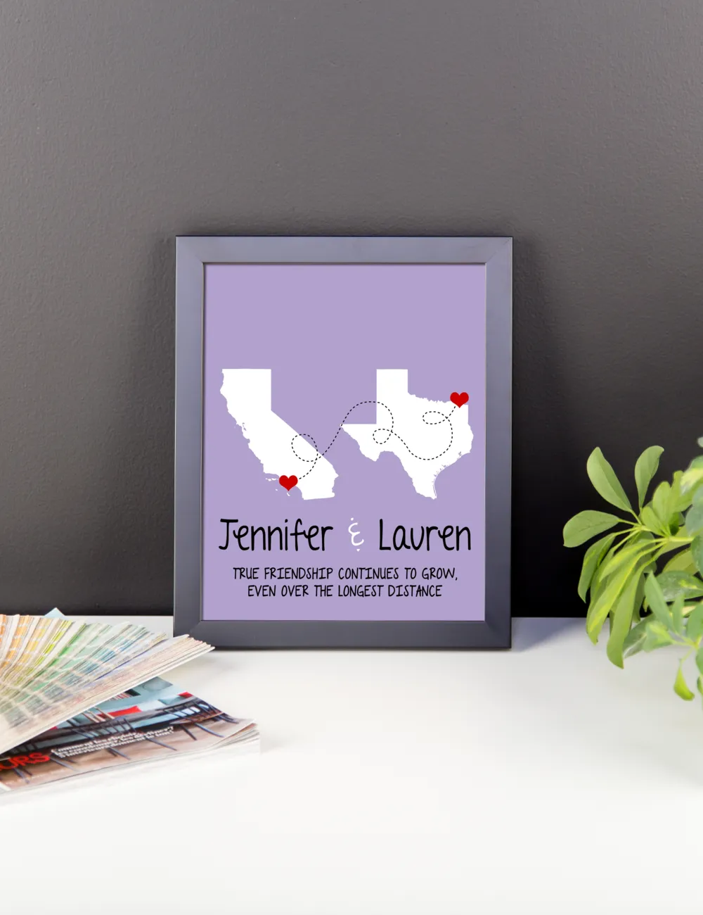 Best Friend Christmas Gift, Long Distance Relationship Map