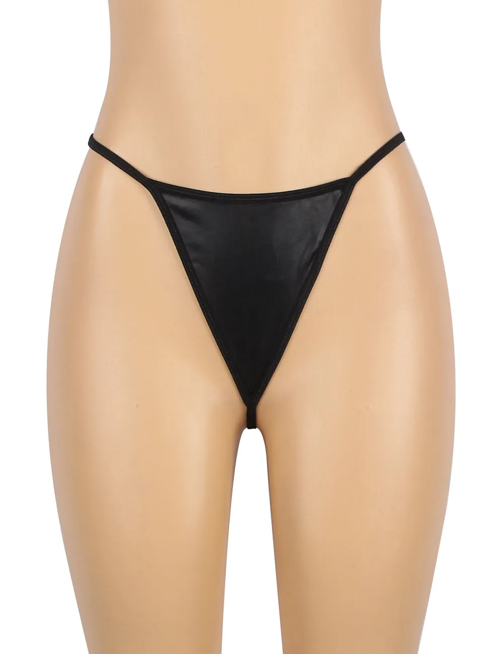 Black PU Leather Egypt Sexy Lace Hollow Out Bodysuit