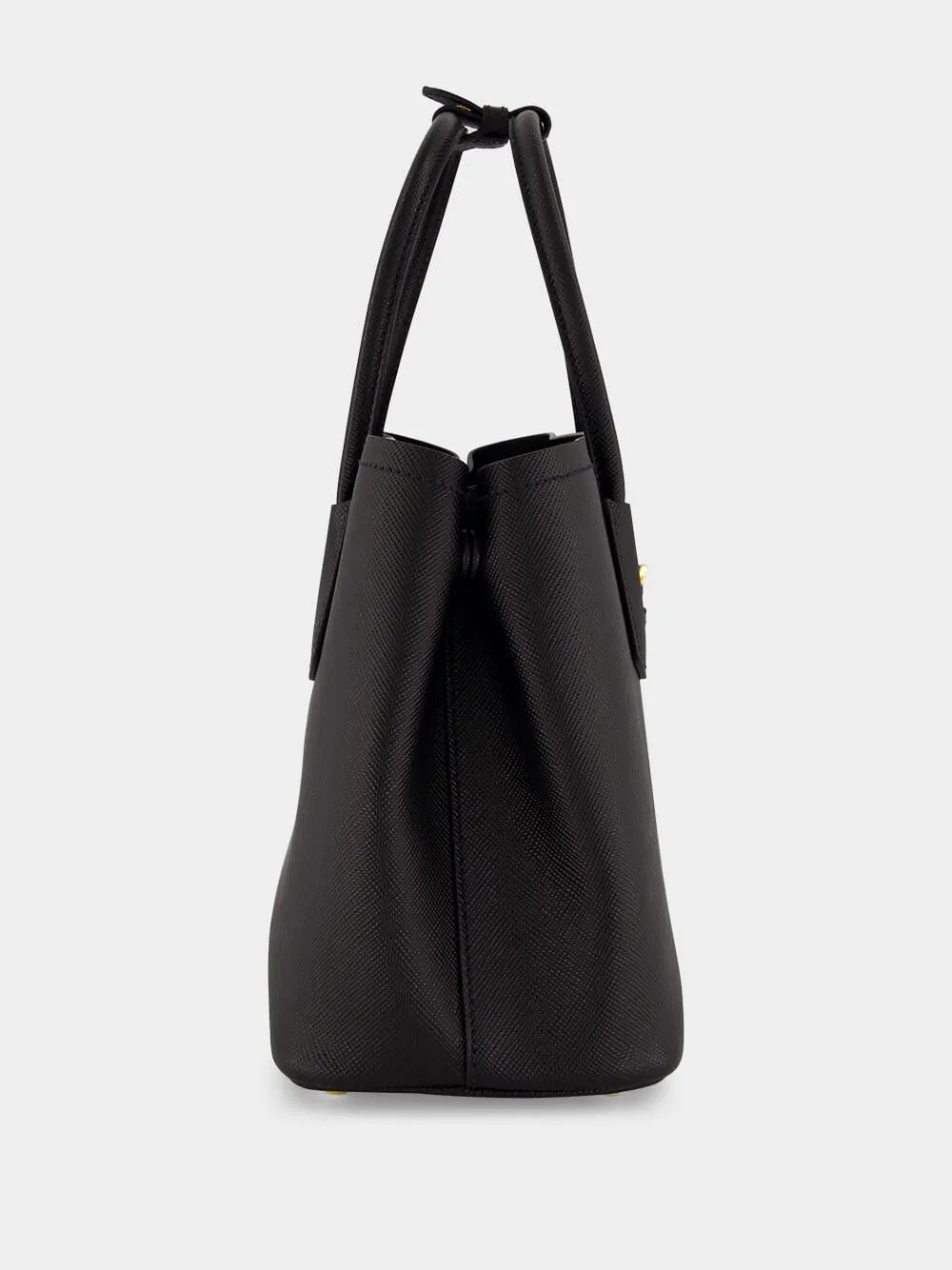 Black Small Saffiano Leather Double Bag