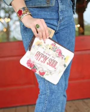BLAME MY GYPSY SOUL ZIP POUCH BY JUNK GYPSY