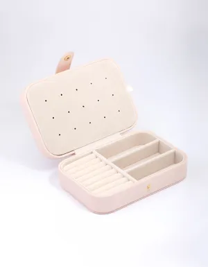 Blush Faux Leather Rectangular Jewellery Box