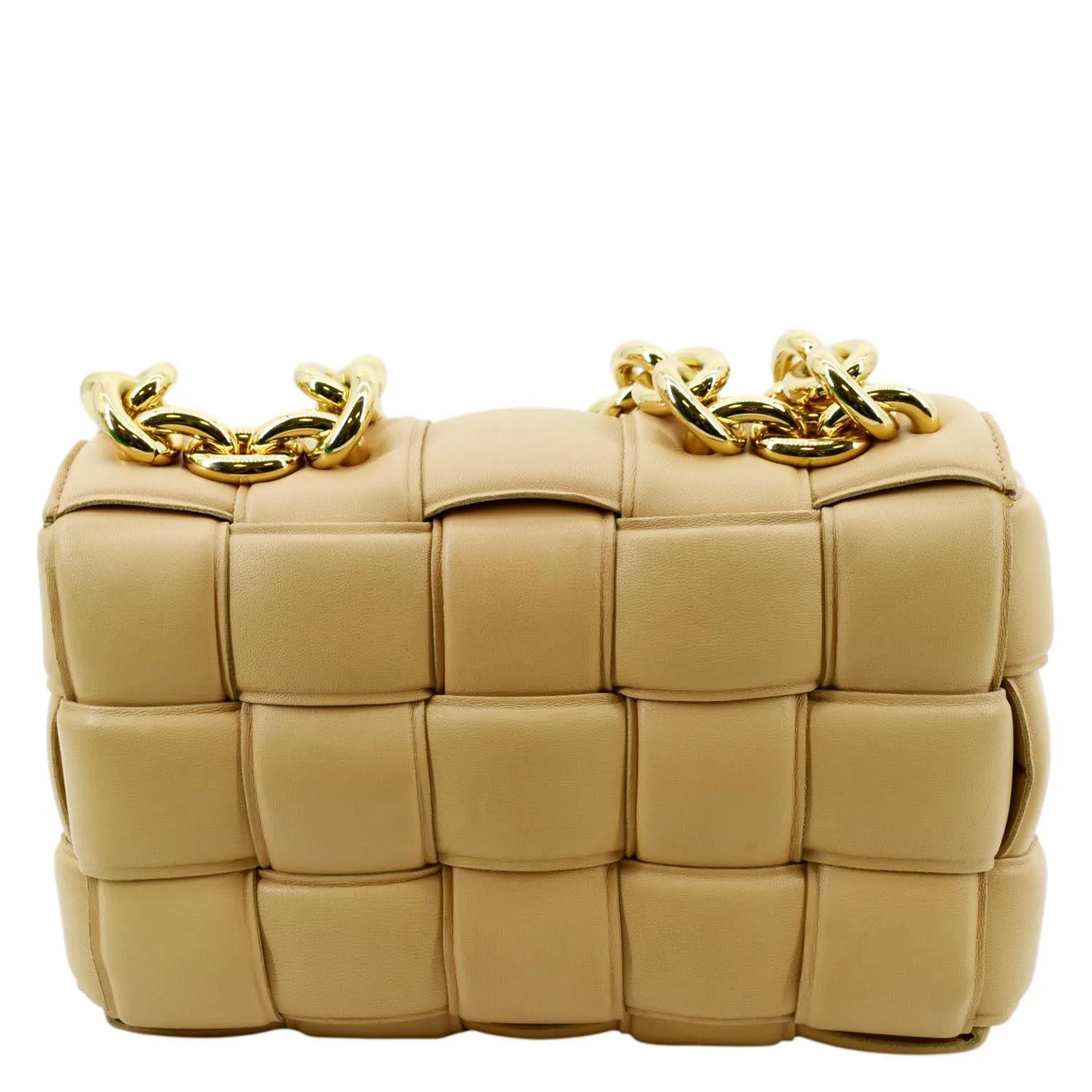 BOTTEGA VENETA Chain Cassette Padded Leather Crossbody Bag Caramel