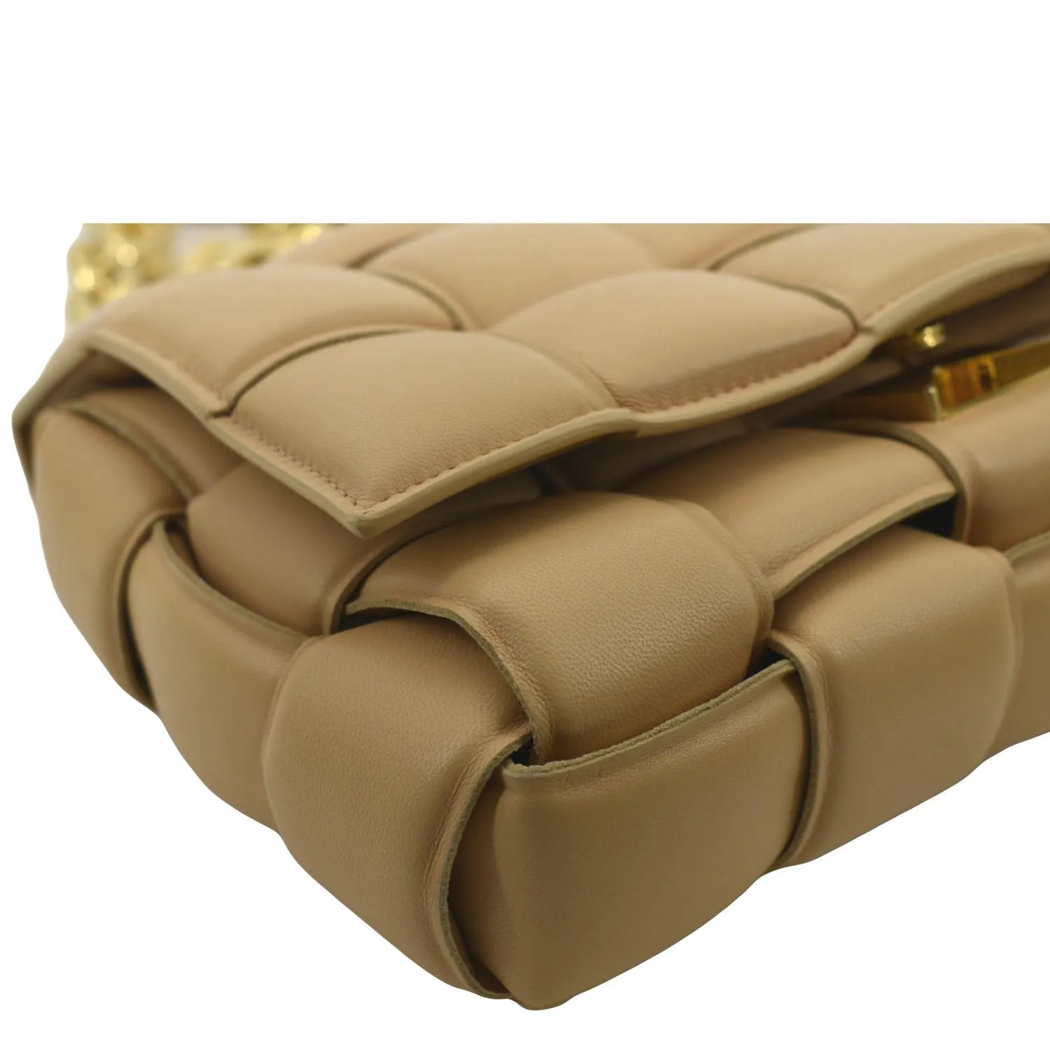 BOTTEGA VENETA Chain Cassette Padded Leather Crossbody Bag Caramel