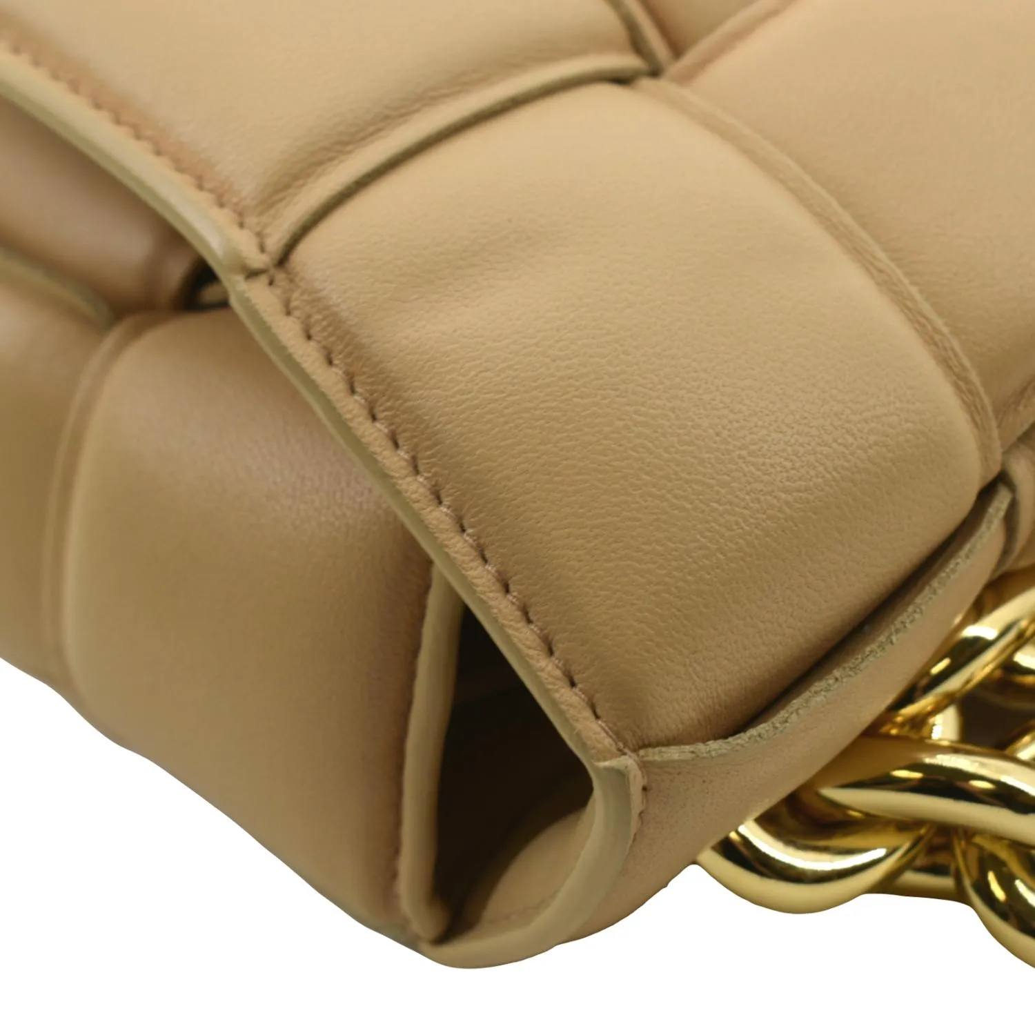 BOTTEGA VENETA Chain Cassette Padded Leather Crossbody Bag Caramel