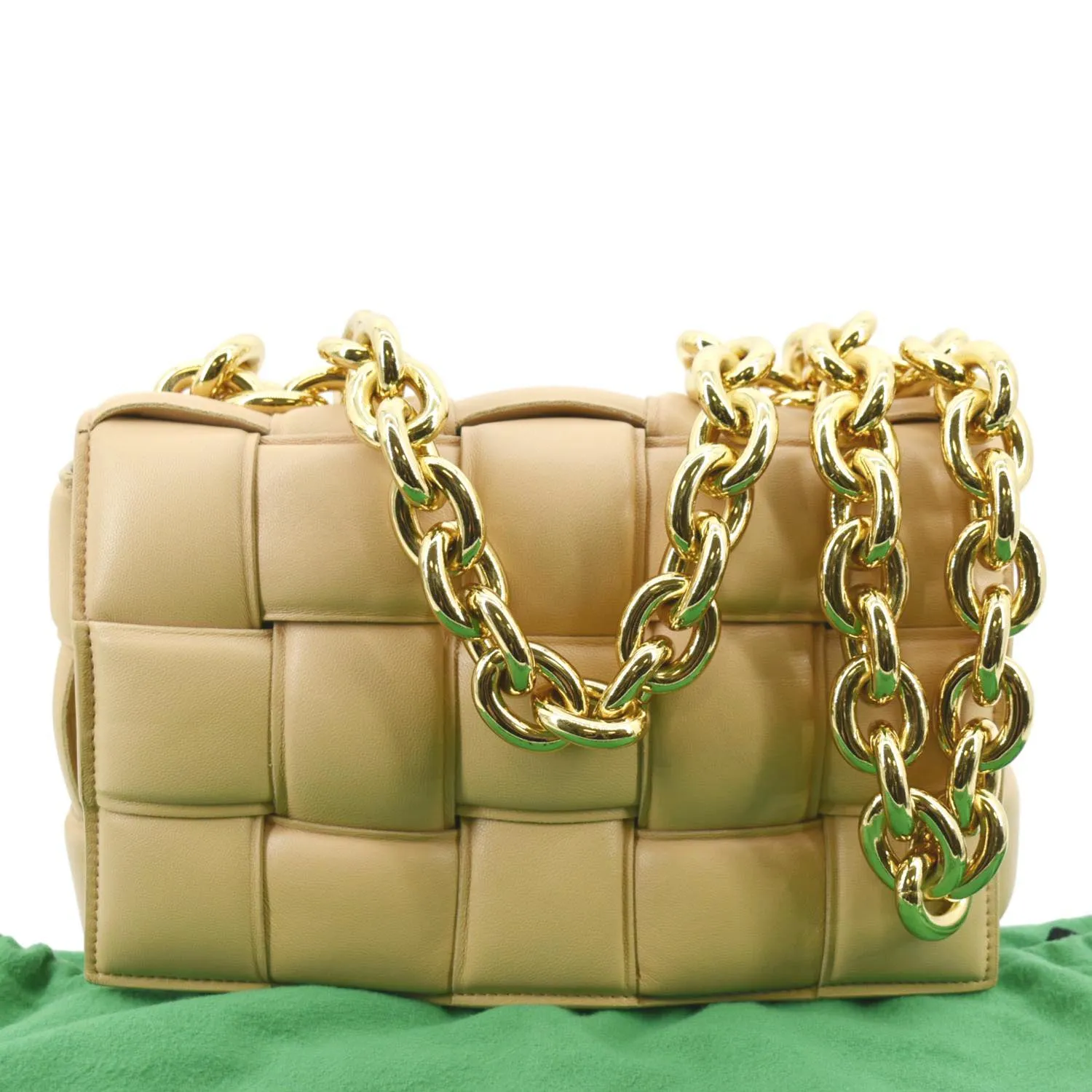 BOTTEGA VENETA Chain Cassette Padded Leather Crossbody Bag Caramel