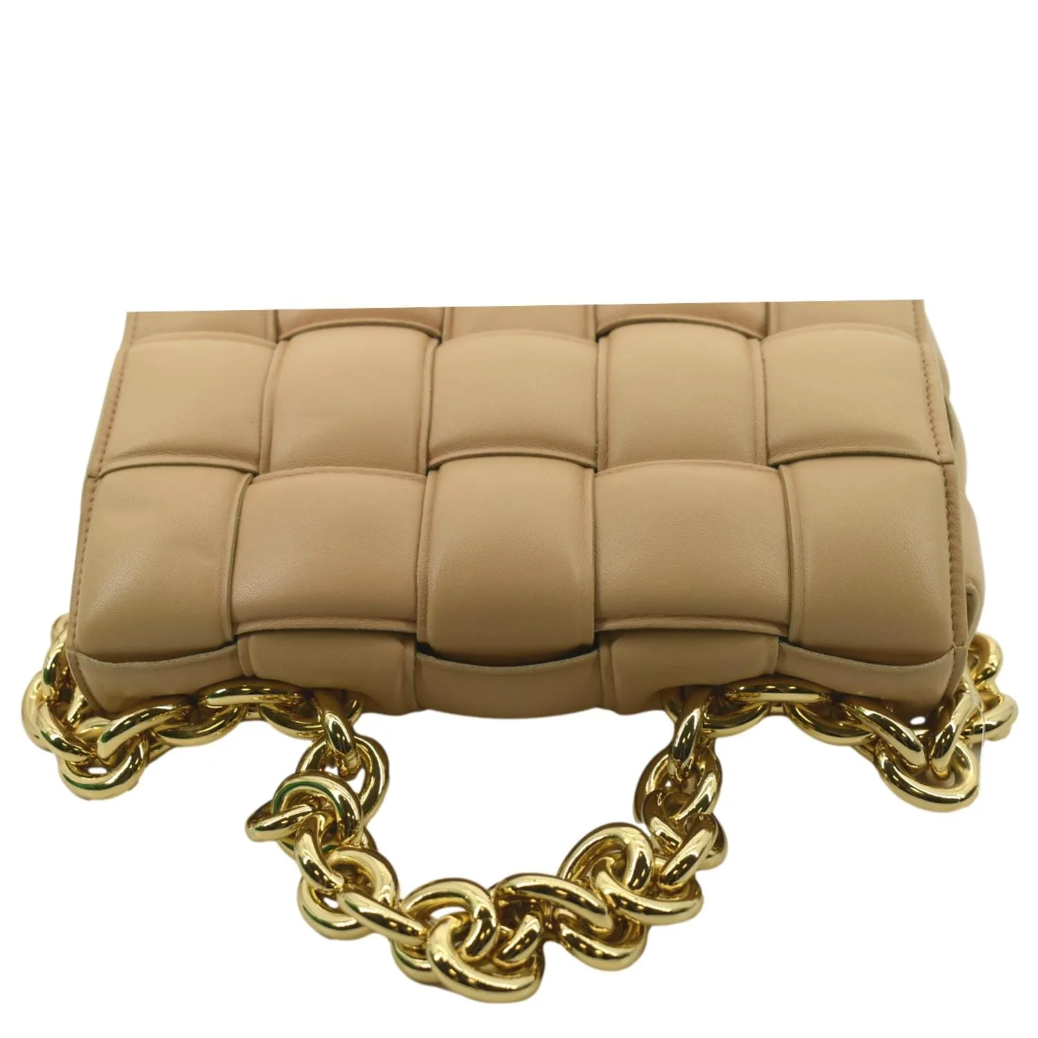 BOTTEGA VENETA Chain Cassette Padded Leather Crossbody Bag Caramel