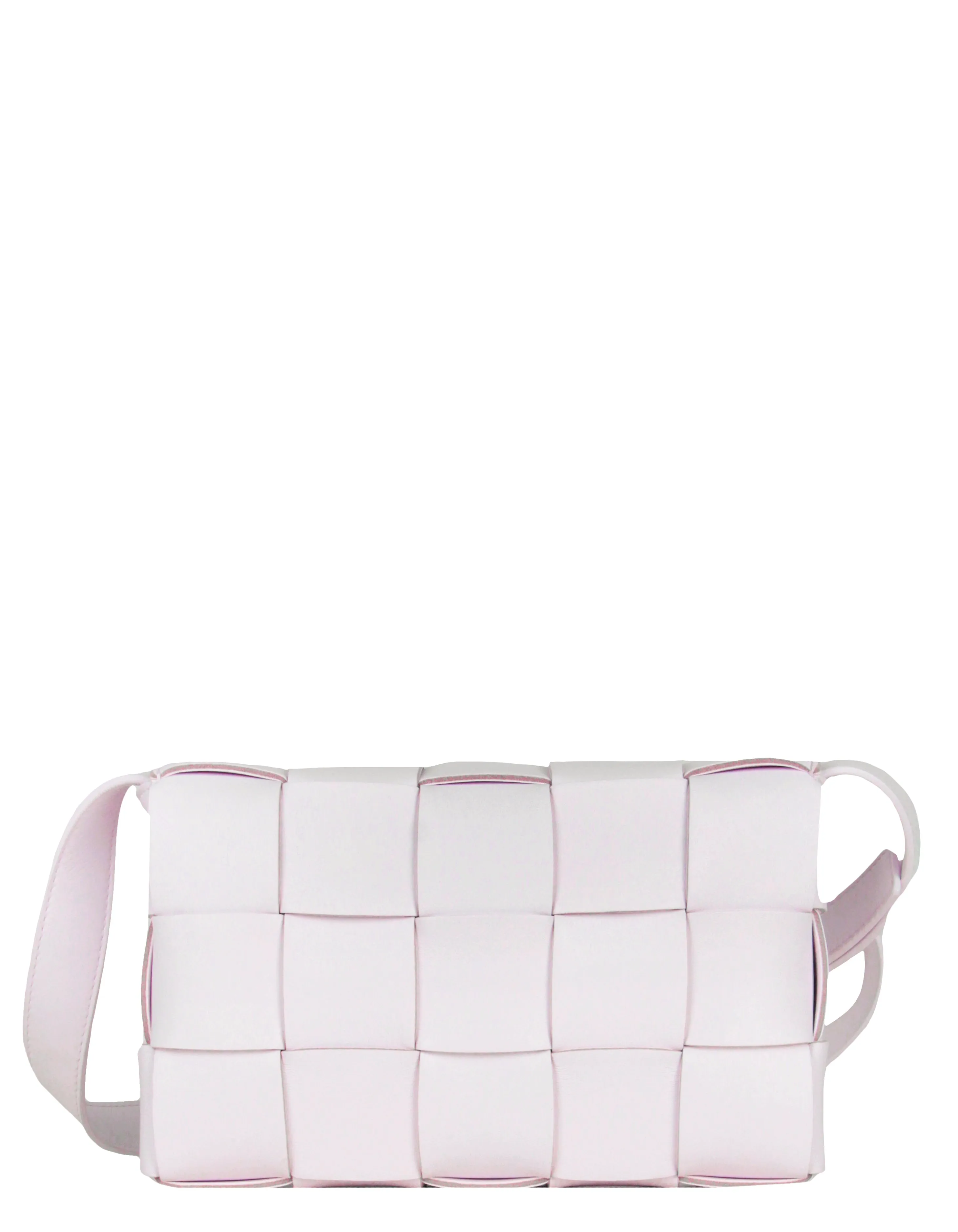 Bottega Veneta Pale Pink Lambskin Maxi Intrecciato Cassette Crossbody Bag