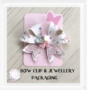 ⋅ Bow Clip & Jewellery Packaging ⋅ Pink ⋅ 10 or 50 pk