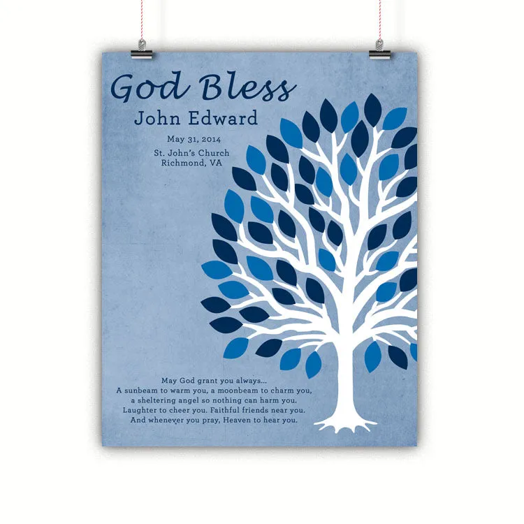 Boys Baptism Gift, Christening, Communion Wall Art