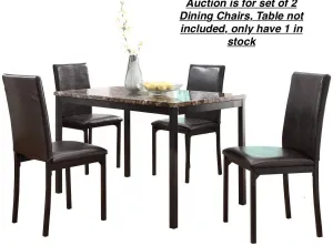 Brand new in Box! Mazin Furniture Black bi-cast vinyl Dining chairs with Metal Bases! Retails $199 