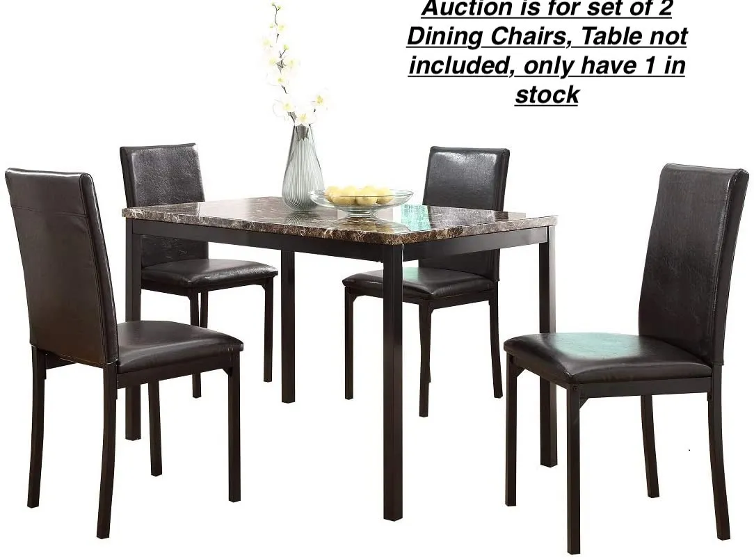 Brand new in Box! Mazin Furniture Black bi-cast vinyl Dining chairs with Metal Bases! Retails $199 