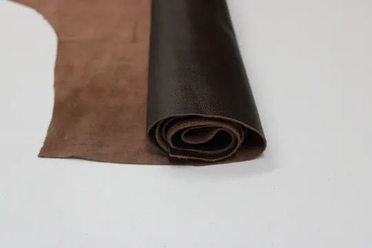 Brown West Chocolate Leather- Upholstery Cowhide leather/ 2.5 oz - 3 oz (1.0 to 1.2mm) - Soft leather for crafts projects