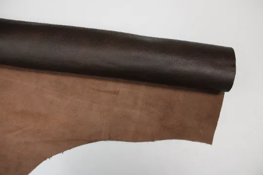 Brown West Chocolate Leather- Upholstery Cowhide leather/ 2.5 oz - 3 oz (1.0 to 1.2mm) - Soft leather for crafts projects