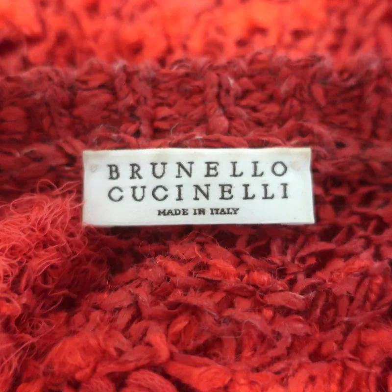 Brunello Cucinelli Floral Knit Sweater Red Size Small Crewneck Pullover