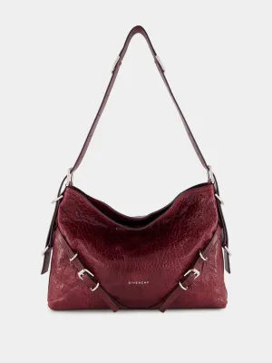 Burgundy Medium Voyou Leather Shoulder Bag