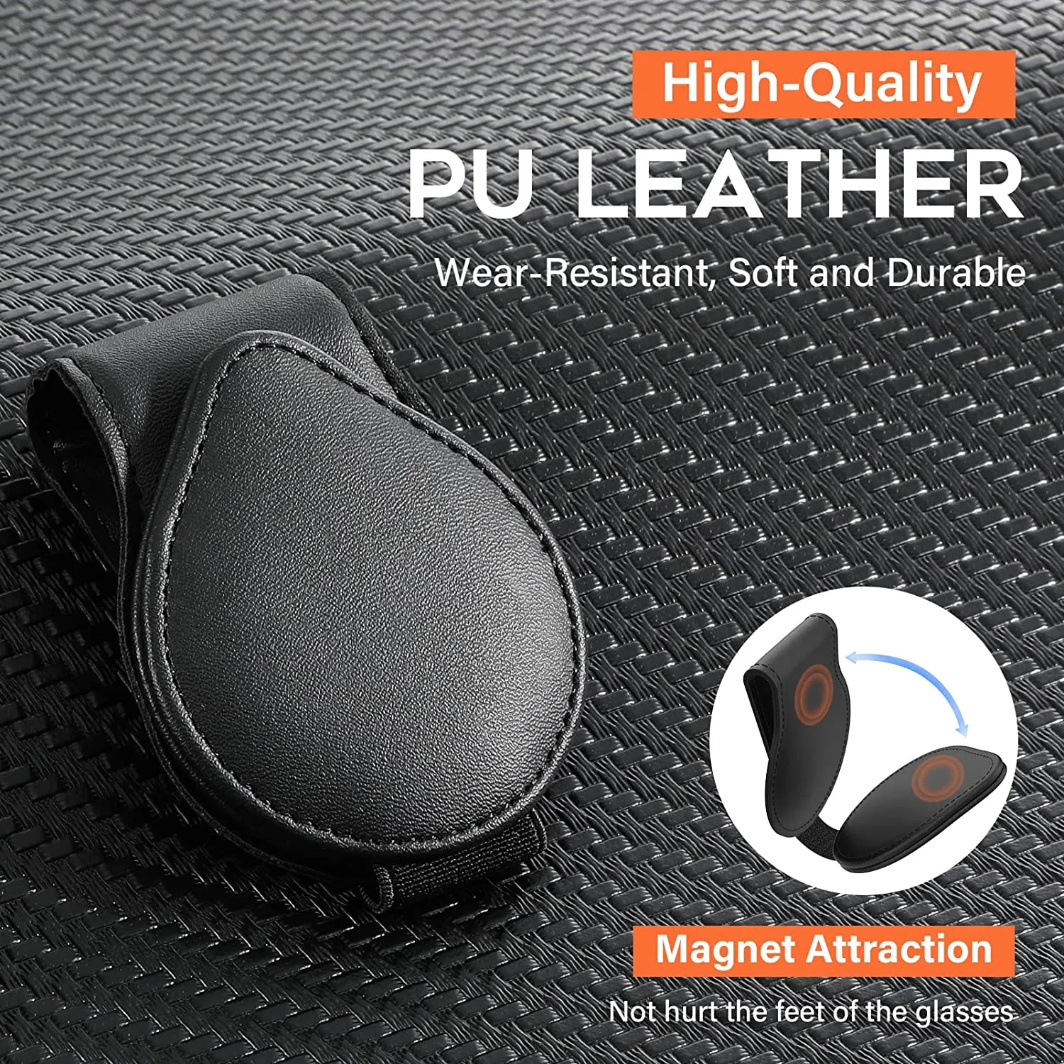 [Buy And Get Free Sunglasses] Sunglasses Holders for Car Sun Visor, Magnetic Leather Glasses Eyeglass Hanger Clip for Car, Ticket Card Clip Eyeglasses Mount, Car Visor Accessories