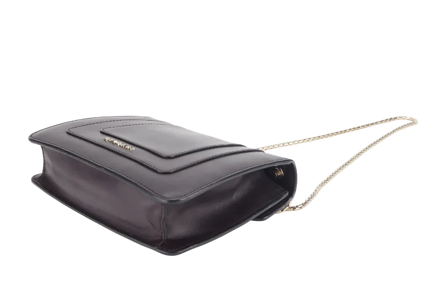 BVLGARI SERPENTI FOREVER (EK.D16.281230) CROSS BODY DARK BROWN LEATHER GOLD HARDWARE WITH MIRROR AND DUST COVER