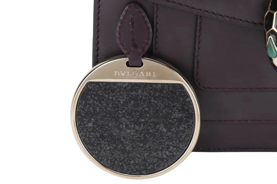 BVLGARI SERPENTI FOREVER (EK.D16.281230) CROSS BODY DARK BROWN LEATHER GOLD HARDWARE WITH MIRROR AND DUST COVER