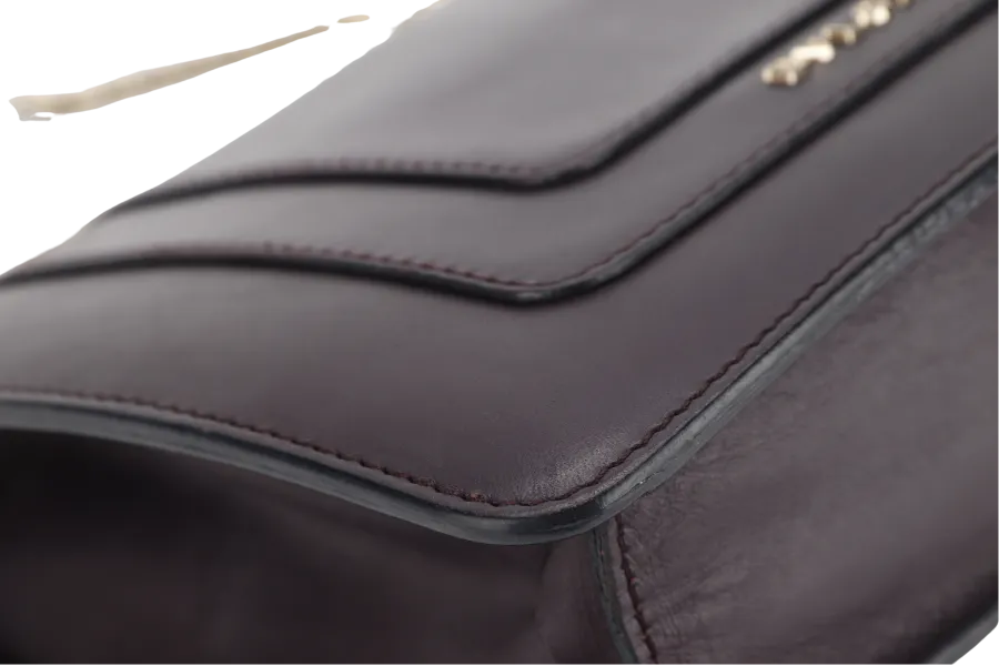 BVLGARI SERPENTI FOREVER (EK.D16.281230) CROSS BODY DARK BROWN LEATHER GOLD HARDWARE WITH MIRROR AND DUST COVER