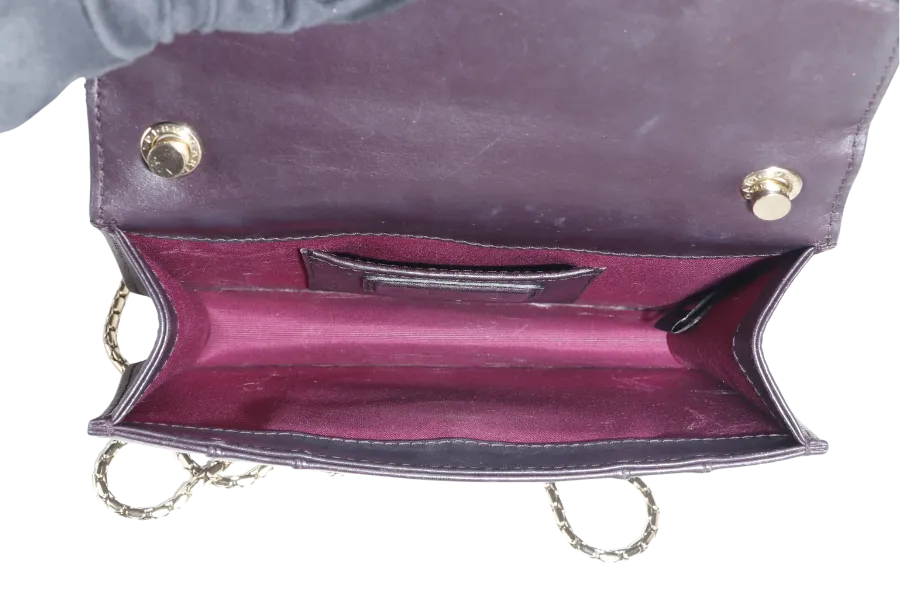 BVLGARI SERPENTI FOREVER (EK.D16.281230) CROSS BODY DARK BROWN LEATHER GOLD HARDWARE WITH MIRROR AND DUST COVER