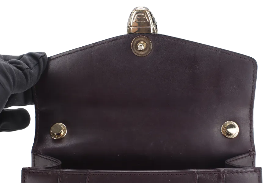 BVLGARI SERPENTI FOREVER (EK.D16.281230) CROSS BODY DARK BROWN LEATHER GOLD HARDWARE WITH MIRROR AND DUST COVER