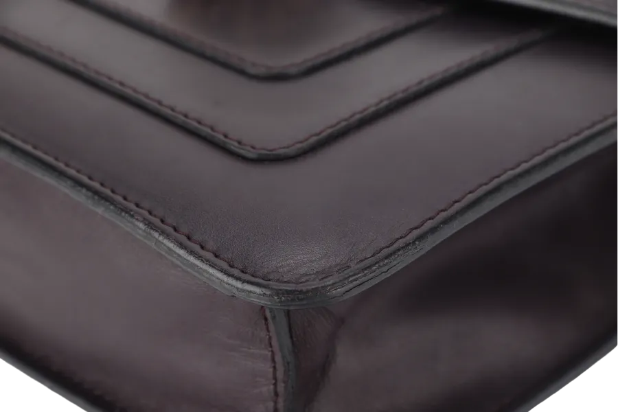 BVLGARI SERPENTI FOREVER (EK.D16.281230) CROSS BODY DARK BROWN LEATHER GOLD HARDWARE WITH MIRROR AND DUST COVER