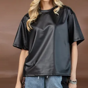 Café Noir Vegan Leather Shirt