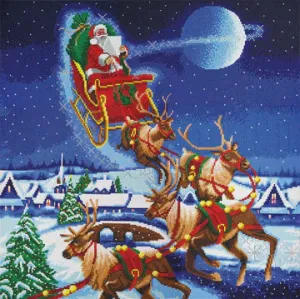 CAK-A112XL: Santa's Journey, 70x70cm Crystal Art Kit